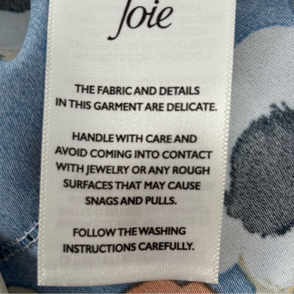 Joie Blue and Orange Design Blouse Women L. NWT - Picture 6 of 9
